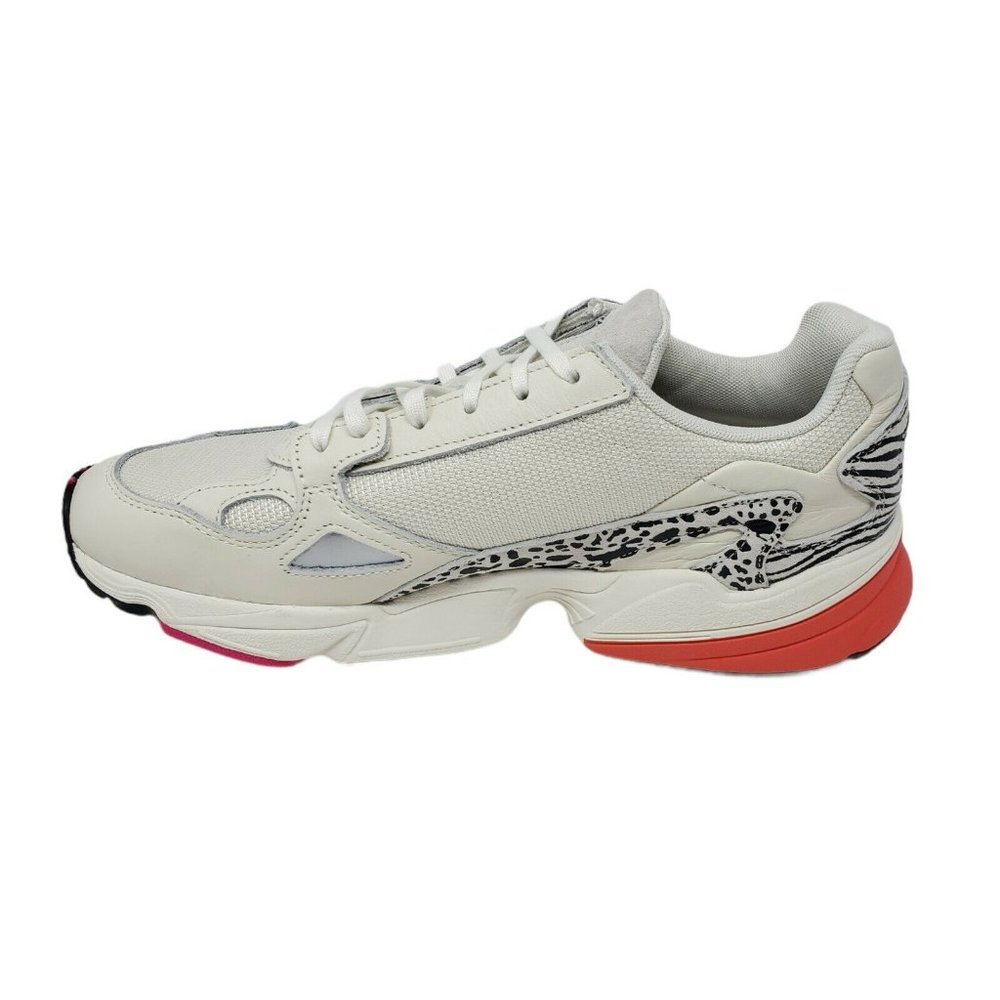 adidas Falcon Sneakers Off White Leopard Print Orange Womens Size 11 NEW - Picture 11 of 14